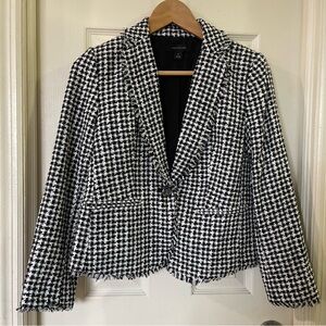 Ann Taylor Black and White Houndstooth Blazer
